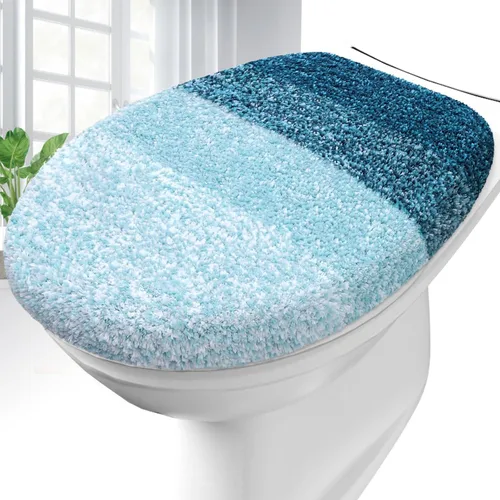 Miniatura 16 de OLANLY Funda de Asiento de Inodoro de Microfibra Suave para Baño, Fundas Lavables a Máquina, 17.5x15 Pulgadas, con Soporte de Goma que se Mantiene