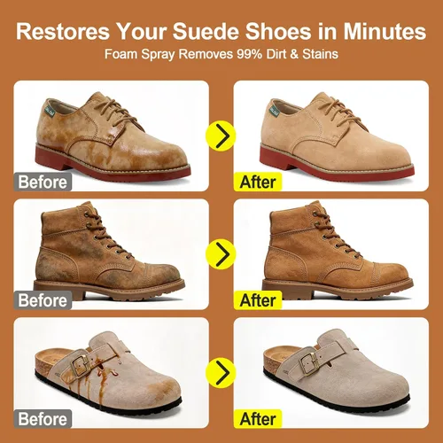 Miniatura 3 de CPDUSTER Limpiador de zapatos para limpieza de gamuza: espuma de limpieza profunda para zapatos de gamuza, nobuck y cuero, zapatillas y botas