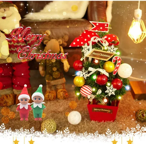Miniatura 6 de WULEEUPER - Muñeca de bebé elfo de piel oscura Decoración de elfo navideño en miniatura Regalo para recién nacido Muñecas de bebé con pies