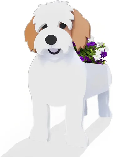 Miniatura 54 de Macetero de flores para perros, regalos para mujeres, bonitas macetas de PVC para perros, macetas para interiores y exteriores, maceta de jardín