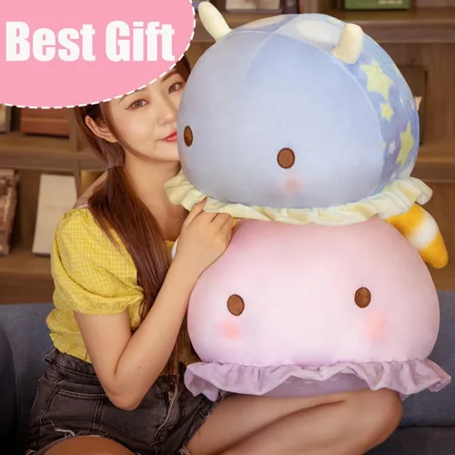Miniatura 6 de ELAINREN Almohada suave de peluche de manatí rosa grande, peluche de vaca marina, juguete de peluche con forma de manatí/15.7 x 13.8 pulgadas