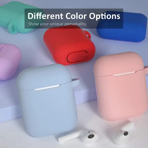 Miniatura 7 de Funda para AirPods de silicona, de protección completa, compatible con Apple AirPods 1 y 2, funda de carga inalámbrica y con cable