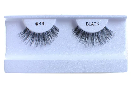 Miniatura 23 de 10 pares de pestañas postizas 100% cabello humano negro natural #99 negro (Black-99)