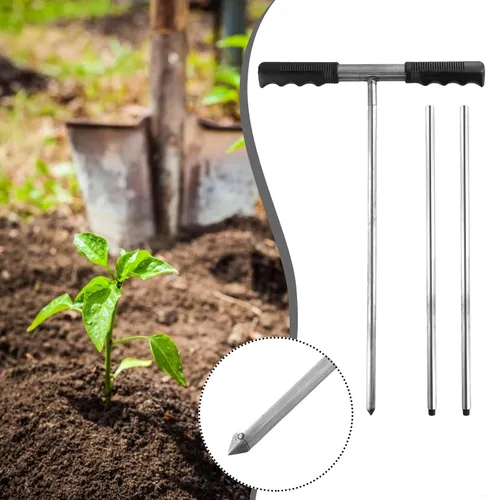 Miniatura 7 de Varilla de sonda de suelo de acero inoxidable de 32 a 48 pulgadas de longitud ajustable para localizar tuberías de tanques sépticos pruebas de suelo
