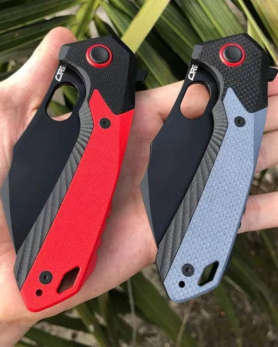 Miniatura 6 de CJRB - Navaja de bolsillo plegable Caldera (J1923), con hoja de acero AR-RPM9 en polvo rojo, mango G10, para hombres, EDC, camping, senderismo, aire