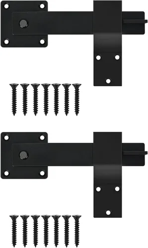 Miniatura 8 de Pestillo abatible para puerta de granero de 6 pulgadas, herrajes para puerta de cobertizo, puertas corredizas, negro mate