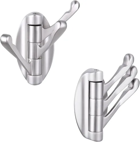 Miniatura 15 de Angle Simple Gancho para toallas de baño, gancho giratorio plegable de metal, colgador de bata para pared, níquel cepillado
