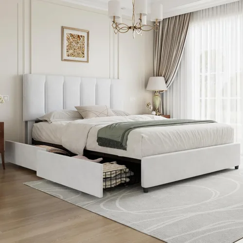 Miniatura 48 de VECELO - Base de cama tamaño individual con cabecera tapizada, plataforma con soporte de listones de madera de alta resistencia, no necesita somier