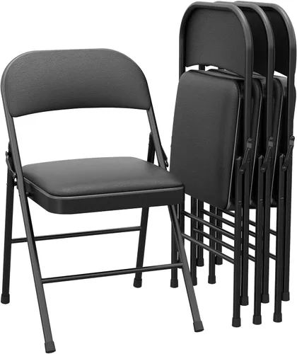 Miniatura 12 de GarveeHome Paquete de 2 sillas plegables con cojines acolchados, silla plegable acolchada con capacidad para hasta 350 libras, silla plegable
