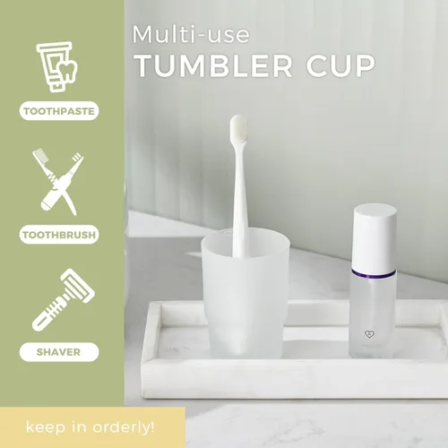 Miniatura 5 de Vaso de vidrio, vaso de enjuague de baño esmerilado, vaso de repuesto para soporte de cepillo de dientes Aomasi Blanco esmerilado