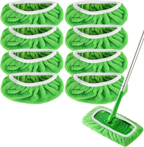 Almohadillas de fregona reutilizables compatibles con trapeador Swiffer Sweeper - Paños de barrido seco y paños húmedos para limpieza del hogar -