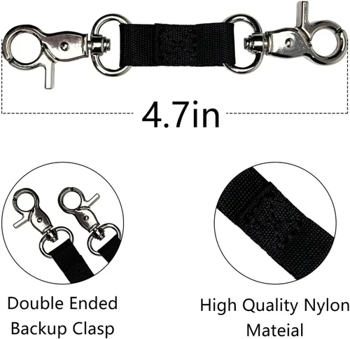 Miniatura 2 de Clip de seguridad de respaldo para collar de perro pequeño, clip de collar de punta para mini perros, deslizamiento suave de doble extremo