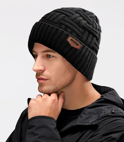 Miniatura 37 de Loritta Gorro de invierno cálido de punto grueso y holgado para hombre