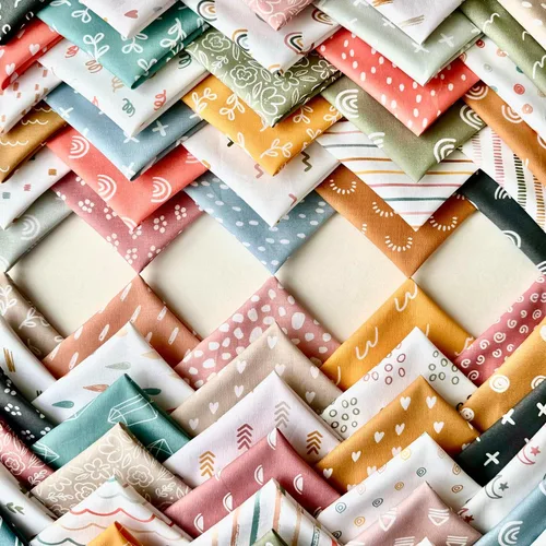 Miniatura 124 de Paquete de tela de algodón de color sólido, 50 cuadrados precortados (8 x 8 x 8 pulgadas), 100% algodón, 120 GSM, fabricado en Türkiye