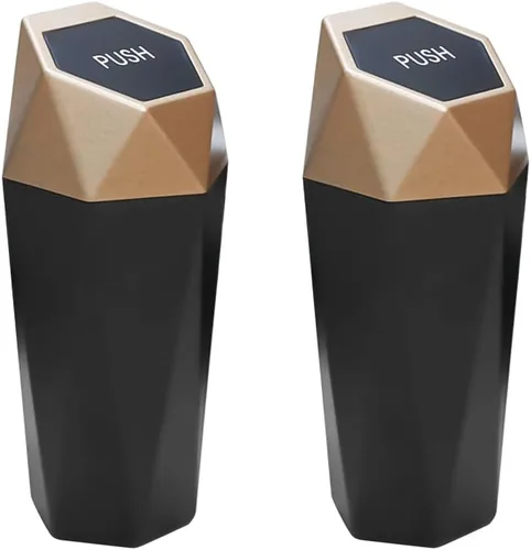 Miniatura 17 de Cubo de basura para automóvil con tapa, mini cubo de basura portátil para automóvil, pequeño diseño de diamante a prueba de fugas, contenedores