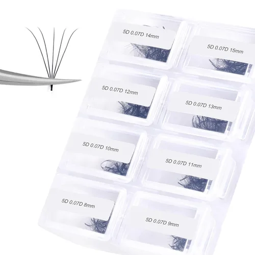 Miniatura 32 de Extensiones de Pestañas Rizo D 0.59-0.79 pulgadas Bandeja Mixta Seda Extensiones de Pestañas Clásicas Suministros Extensiones de Pestañas