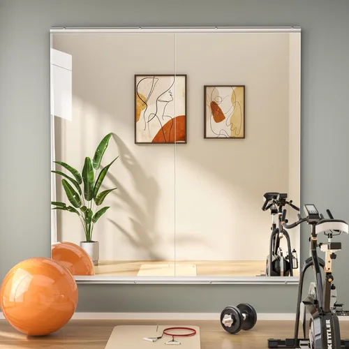 Miniatura 28 de Hasipu 3 piezas de espejos para gimnasio en casa de 48''x24'', espejos grandes de cuerpo entero montados en la pared para yoga, baile, fitness