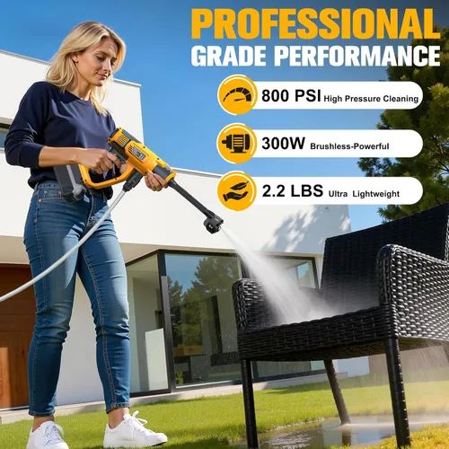 Miniatura 3 de DIYtoolifz Herramienta de limpieza compatible con batería DeWalt de 20 V, 2.2 libras, con manguera de 16.4 pies y boquilla 6 en 1 + accesorio