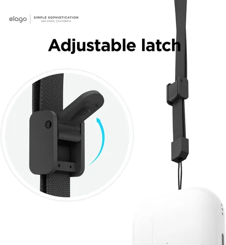 Miniatura 4 de elago Cordón compatible con AirPods Pro 2, correa de muñeca de nailon, seguridad adicional, botón ajustable, ampliamente aplicable