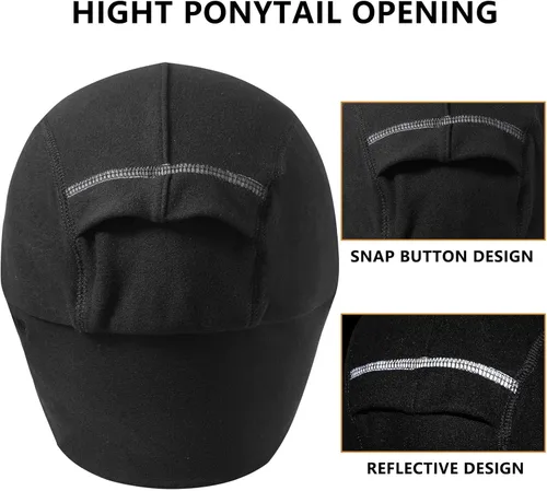 Miniatura 3 de GADIEMKENSD Sombrero de cola de caballo reflectante de invierno para mujer con calentador de orejas desplegable