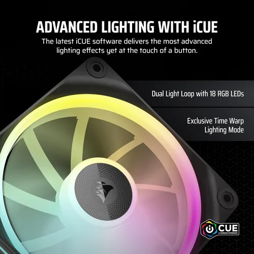 Miniatura 4 de CORSAIR iCUE Link LX120 RGB 120mm PWM Ventilador individual – Bucles de luz duales – Requiere iCUE Link System Hub (se vende por separado) – Negro