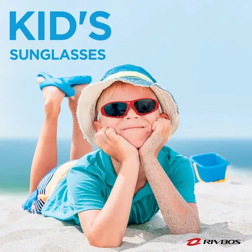 Miniatura 2 de RIVBOS RBK003 gafas de sol polarizadas flexibles de goma para bebés y niños, de 3 a 10 años (lentes espejados disponibles)