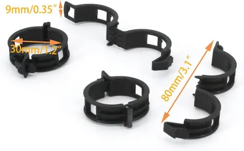 Miniatura 2 de 100 clips de soporte para plantas de jardín, clips de tomate, lazos para plantas, clips de enrejado, clips de enrejado para plantas de vid de Negro