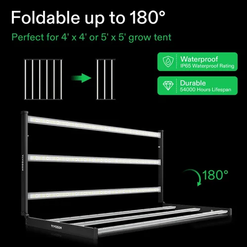 Miniatura 7 de VIVOSUN VSFL6450 Luz de Cultivo LED de Barra, Luz de Cultivo para Plantas de 645W con 6 Barras, Plegable y Regulable, Espectro Completo con Luz