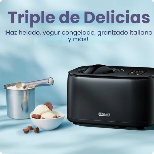 Miniatura 2 de Chefman Iceman Fabricante de Helado, Sin Necesidad de Pre-Congelación con Compresor Integrado, Hace Helado, Yogur Congelado, Sorbete, Sorbet, Hielo