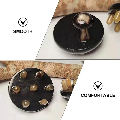 Miniatura 3 de EXCEART Peine de pelo natural de cuerno de buey Guasha raspado peine de masaje anti estático peine de dientes anchos para el cabello masajeador