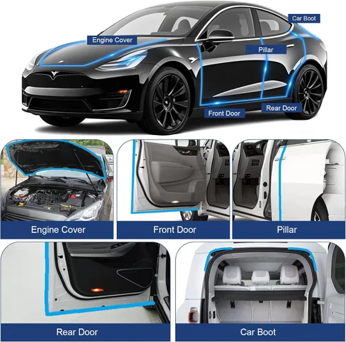 Miniatura 3 de Storystore Sello de Goma para Puerta de Coche Automotriz 6.1M Tira de Sellado de Borde de Puerta de Coche con Sello Lateral para Puertas de Coche