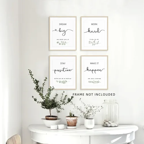 Miniatura 2 de Póster de decoración de oficina de 11 x 14 pulgadas, impresiones en lienzo sin marco, juego de 4, impresiones artísticas de pared para dormitorio