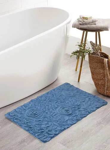Miniatura 45 de Home Weavers Bell Flower Collection - Tapetes de baño copetudos 100 % algodón, extrasuaves y absorbentes, antideslizantes, lavables a máquina, lino