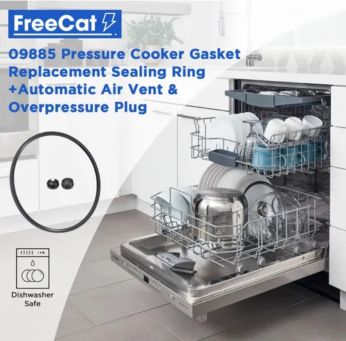 Miniatura 2 de 09905 Anillo de sellado de olla a presión, junta de repuesto para olla Presto 01710 01740 01750 01770 01780 de FreeCat, incluye ventilación de aire