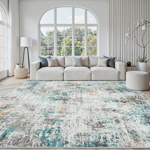 Miniatura 19 de Alfombras 5x7 para sala de estar: gran alfombra suave lavable, moderna, abstracta, antideslizante, sin desprendimiento, para interiores, delgada