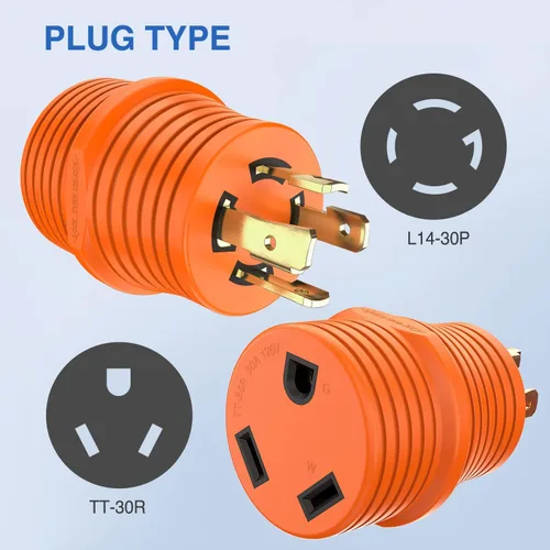 Miniatura 8 de Nilight Adaptador de corriente RV de 30 A a 30 A, enchufe de bloqueo de 4 clavijas, convertidor resistente de 125 voltios L14-30P a TT-30R 30 Amp