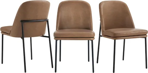 Miniatura 12 de CHITA Juego de 2 sillas de comedor modernas, sillas de comedor de metal con certificación FSC para comedor, color gris claro