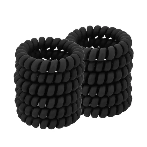Miniatura 14 de Lazos para el cabello en espiral para soportes gruesos para cola de caballo (paño marino, 12 piezas) – sin arrugas para todo tipo de cabello Tela