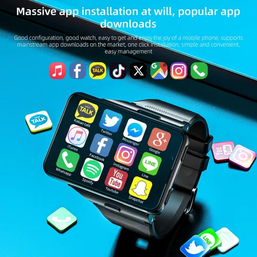 Miniatura 6 de LOKMAT Reloj inteligente con tarjeta SIM 4G de pantalla grande de 2.88 pulgadas, reloj inteligente Android 11 con llamada telefónica, cámaras duales