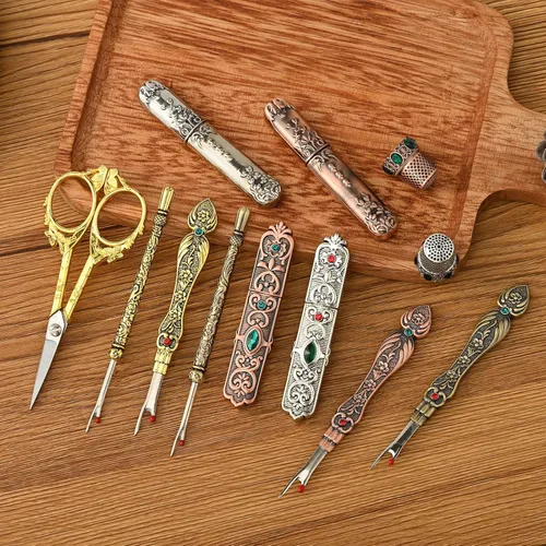 Miniatura 4 de Almacenamiento de Agujas Portaagujas Vintage de Agujas de Coser Estuche de Almacenamiento de Costura Portátil Estuche de Almacenamiento de Agujas