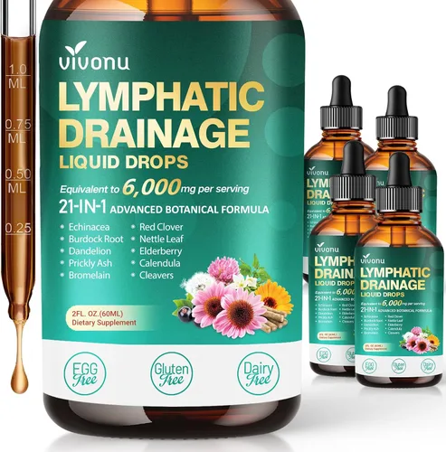 Miniatura 15 de Gotas de drenaje linfático 21 en 1 para liposomal, 6000 mg Suplemento de apoyo del sistema inmunológico y linfático para mujeres y hombres