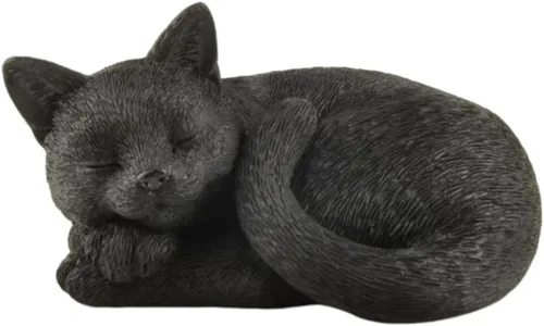 Miniatura 9 de JFSM INC. Mini figura pintada a mano con gato negro dormido de 3 pulgadas