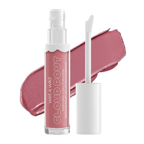 wet n wild Crema de labios Cloud Pout con malvavisco, Pink Girl, You're Whipped | Aceite de argán | Vitamina E | Sabor a malvavisco