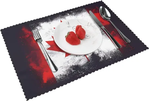 Miniatura 9 de Rectangular Placemats Set of 4, Heat Resistant Arizona Flag Printed Kitchen Dining Table Mats