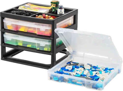 Miniatura 11 de IRIS USA - Paquete de 8 cajas de almacenamiento transparente de plástico para papel de álbumes de recortes de 6" x 6", organizadores portátiles
