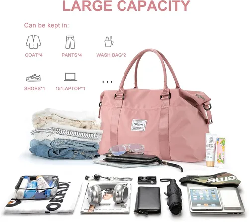 Miniatura 3 de Bolsos de viaje para mujer, para llevar en el fin de semana, bolsa de gimnasio deportiva, bolsa de entrenamiento, para pasar la noche y colgar al