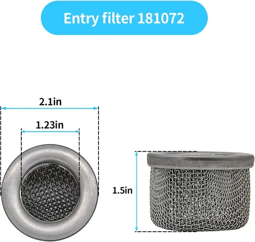 Miniatura 3 de Filtro de pantalla de filtro de entrada 181072 o 181-072 con rosca NPT de 1 pulgada de acero inoxidable para UltraMax 795 1095 1595 GMAX 3900 5900