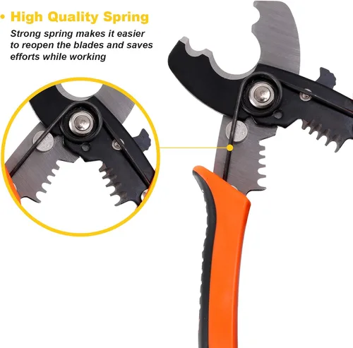 Miniatura 4 de Pelacables de 7 pulgadas 10-22 AWG, herramienta de pelado de alambre de cobre y herramienta manual multifunción, diseño de mango profesional
