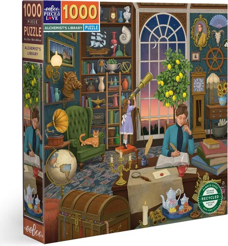 eeBoo Rompecabezas de 1000 piezas, rompecabezas de la biblioteca del alquimista para adultos, cuadrado de 23 x 23 pulgadas, fabricado con tablero