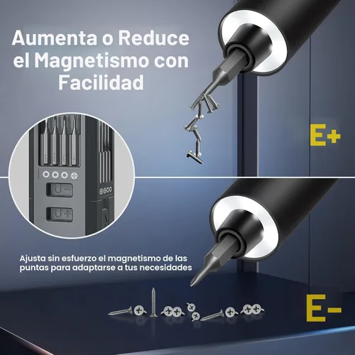Miniatura 5 de Juego de destornilladores eléctricos de precisión de 3.7 V, mini destornillador eléctrico 76 en 1 con carga USB, kit de herramientas de reparación
